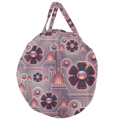 Floral Flower Stylised Giant Round Zipper Tote by HermanTelo