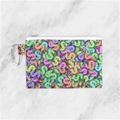 Money Currency Rainbow Canvas Cosmetic Bag (small) by HermanTelo