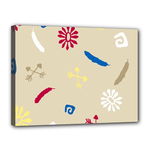 Pattern Culture Tribe American Canvas 16  X 12  (stretched) by HermanTelo