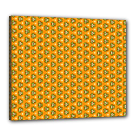 Pattern Halloween Pumpkin Color Leaf Canvas 24  X 20  (stretched) by HermanTelo