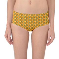 Pattern Halloween Pumpkin Color Leaf Mid-waist Bikini Bottoms by HermanTelo