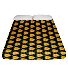 Pattern Halloween Pumpkin Color Yellow Fitted Sheet (queen Size) by HermanTelo