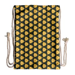 Pattern Halloween Pumpkin Color Yellow Drawstring Bag (large) by HermanTelo