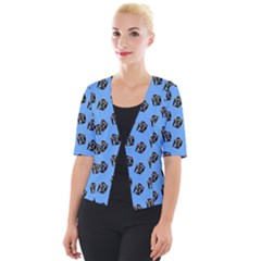 Girl Face Blue Cropped Button Cardigan by snowwhitegirl