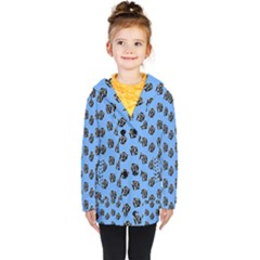 Girl Face Blue Kids  Double Breasted Button Coat by snowwhitegirl