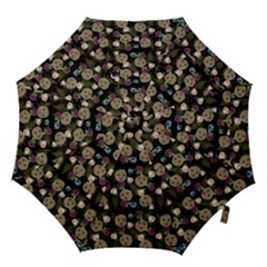 Cracked Doll Pattern Black Hook Handle Umbrellas (medium) by snowwhitegirl