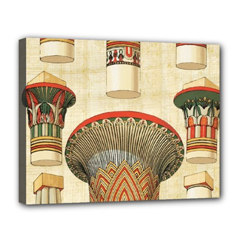 Egyptian Architecture Column Canvas 14  X 11  (stretched) by Sapixe