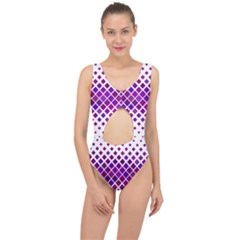 Pattern Square Purple Horizontal Center Cut Out Swimsuit by HermanTelo