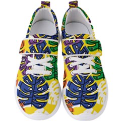 Pattern Leaves Grey Men s Velcro Strap Shoes by HermanTelo