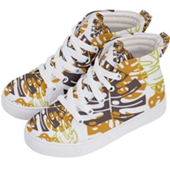 Pattern Leaves Kids  Hi-top Skate Sneakers by HermanTelo