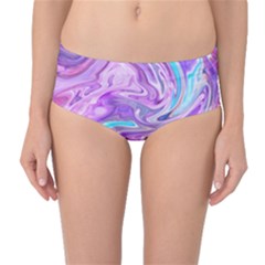 Pattern Texture Art Rainbow Mid-waist Bikini Bottoms by HermanTelo