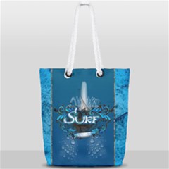 Sport, Surfboard With Water Drops Full Print Rope Handle Tote (small) by FantasyWorld7
