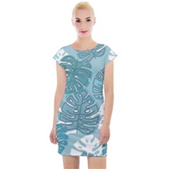 Pattern Leaves Banana Cap Sleeve Bodycon Dress by HermanTelo