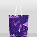 Purple Blue Geometric Pattern Full Print Rope Handle Tote (Small) View1