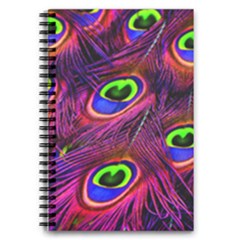 Peacock Feathers Color Plumage 5 5  X 8 5  Notebook by HermanTelo