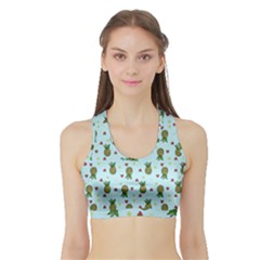 Pineapple Watermelon Fruit Lime Sports Bra With Border by HermanTelo