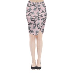 Koi Fish Pattern Midi Wrap Pencil Skirt by Valentinaart