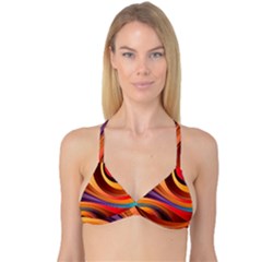 Abstract Colorful Background Wavy Reversible Tri Bikini Top by Sapixe