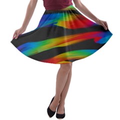 Colorful Background A-line Skater Skirt by Sapixe