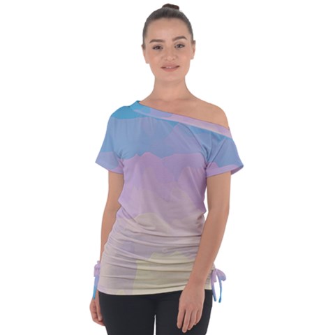 Sunrise Sunset Colours Background Tie-up Tee by HermanTelo