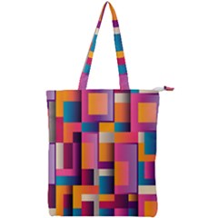 Abstract Background Geometry Blocks Double Zip Up Tote Bag by Bajindul