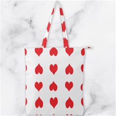 Heart Red Love Valentines Day Double Zip Up Tote Bag by Bajindul