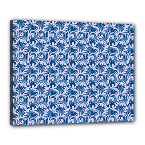 Blue Pattern Scrapbook Canvas 20  X 16  (stretched) by Bajindul