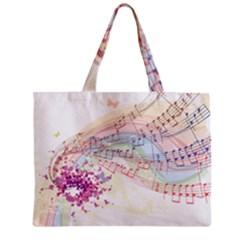 Music Notes Abstract Zipper Mini Tote Bag by Bajindul
