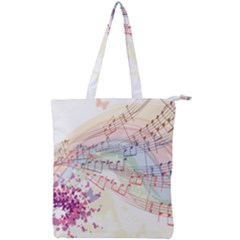 Music Notes Abstract Double Zip Up Tote Bag by Bajindul