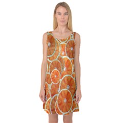 Oranges Background Texture Pattern Sleeveless Satin Nightdress by Bajindul