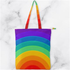 Rainbow Background Colorful Double Zip Up Tote Bag by Bajindul