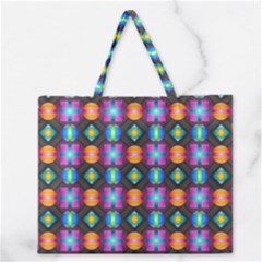 Squares Spheres Backgrounds Texture Zipper Large Tote Bag by Bajindul