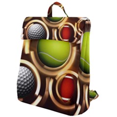 Sport Ball Tennis Golf Football Flap Top Backpack by Bajindul