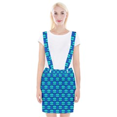 Pattern Graphic Background Image Blue Braces Suspender Skirt by Bajindul