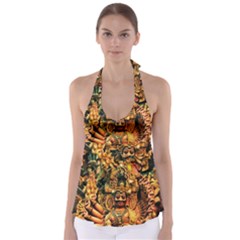 Sculpture Art Temple Tower Babydoll Tankini Top by Pakrebo