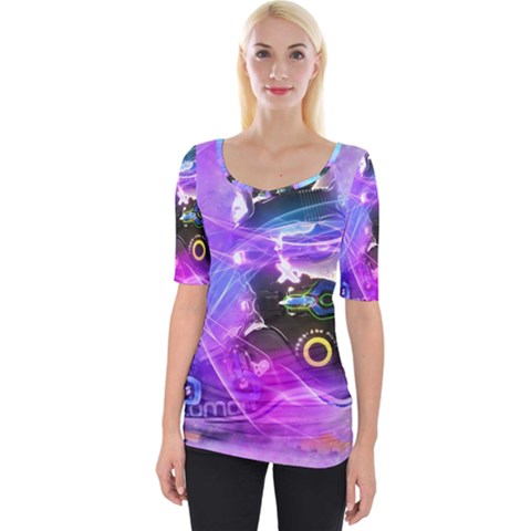 Ski Boot Ski Boots Skiing Activity Wide Neckline Tee by Pakrebo