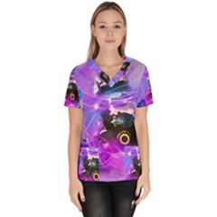 Ski Boot Ski Boots Skiing Activity Women s V-neck Scrub Top by Pakrebo