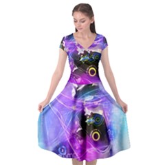 Ski Boot Ski Boots Skiing Activity Cap Sleeve Wrap Front Dress by Pakrebo