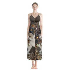 Mechanical Beauty  Button Up Chiffon Maxi Dress by CKArtCreations