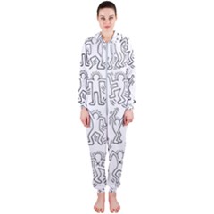 Doodle Pattern Hooded Jumpsuit (ladies)  by Valentinaart
