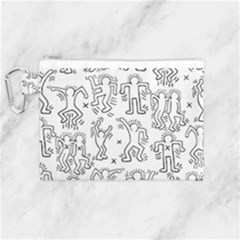 Doodle Pattern Canvas Cosmetic Bag (medium) by Valentinaart