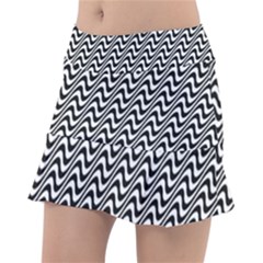 Insomnia - Black & White Stripes Tennis Skirt by WensdaiAmbrose