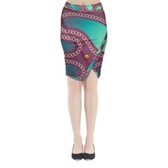 Background Pattern Non Seamless Midi Wrap Pencil Skirt by Pakrebo
