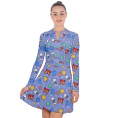 Crabs Pattern Long Sleeve Panel Dress by Valentinaart