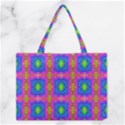 Groovy Pink Blue Yellow Square Pattern Medium Tote Bag View1