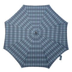 Cute Flowers Pattern Pastel Blue Hook Handle Umbrellas (small) by BrightVibesDesign