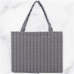 Ornate Oval Pattern Grey Black White Mini Tote Bag by BrightVibesDesign
