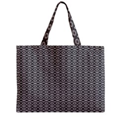 Ornate Oval Pattern Grey Black White Zipper Mini Tote Bag by BrightVibesDesign