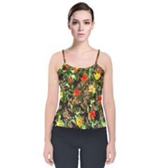 Tulips In April Velvet Spaghetti Strap Top by Riverwoman