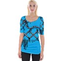 Cross-Stitched Wide Neckline Tee View1